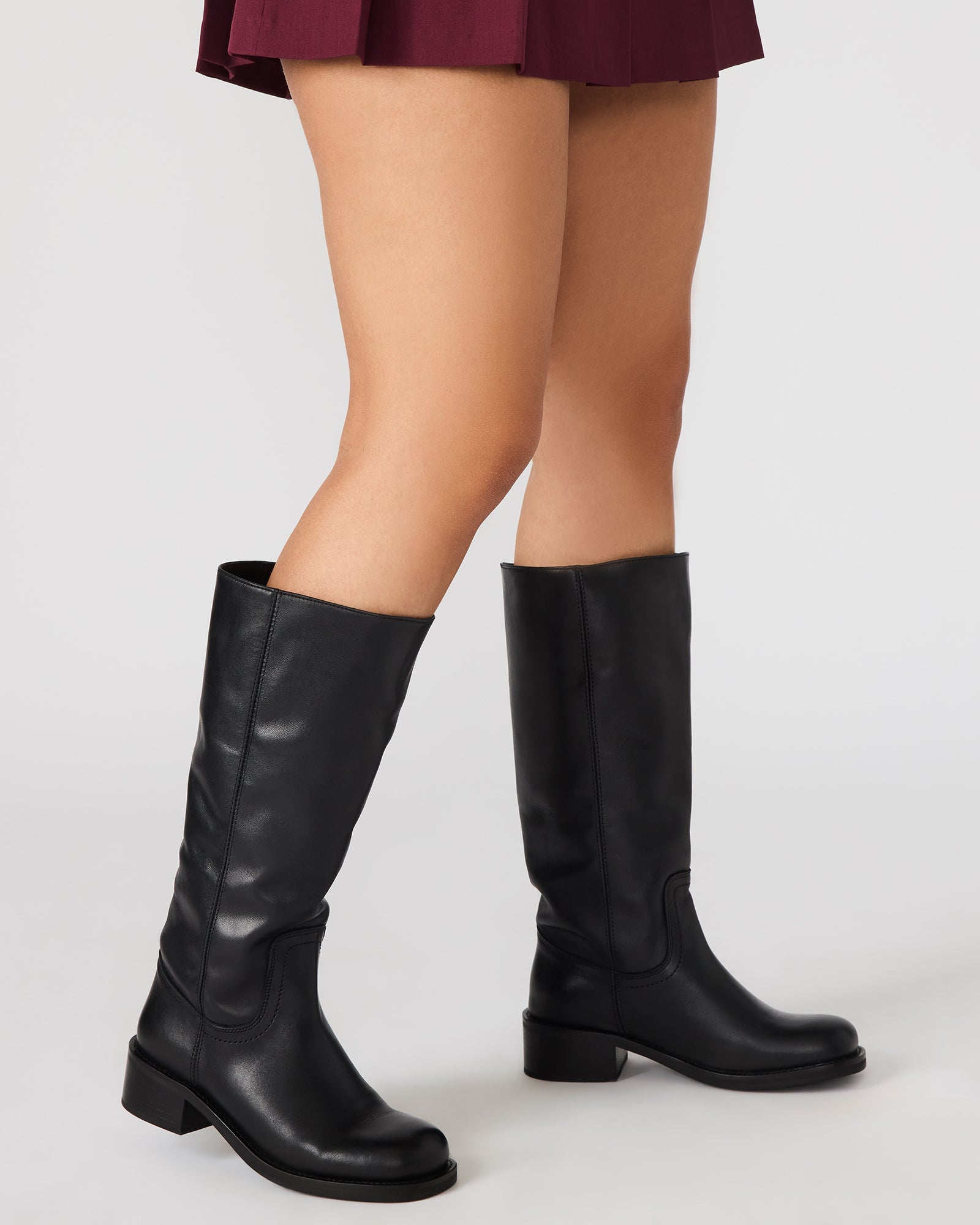 RIGGS RUST LEATHER WIDE CALF
